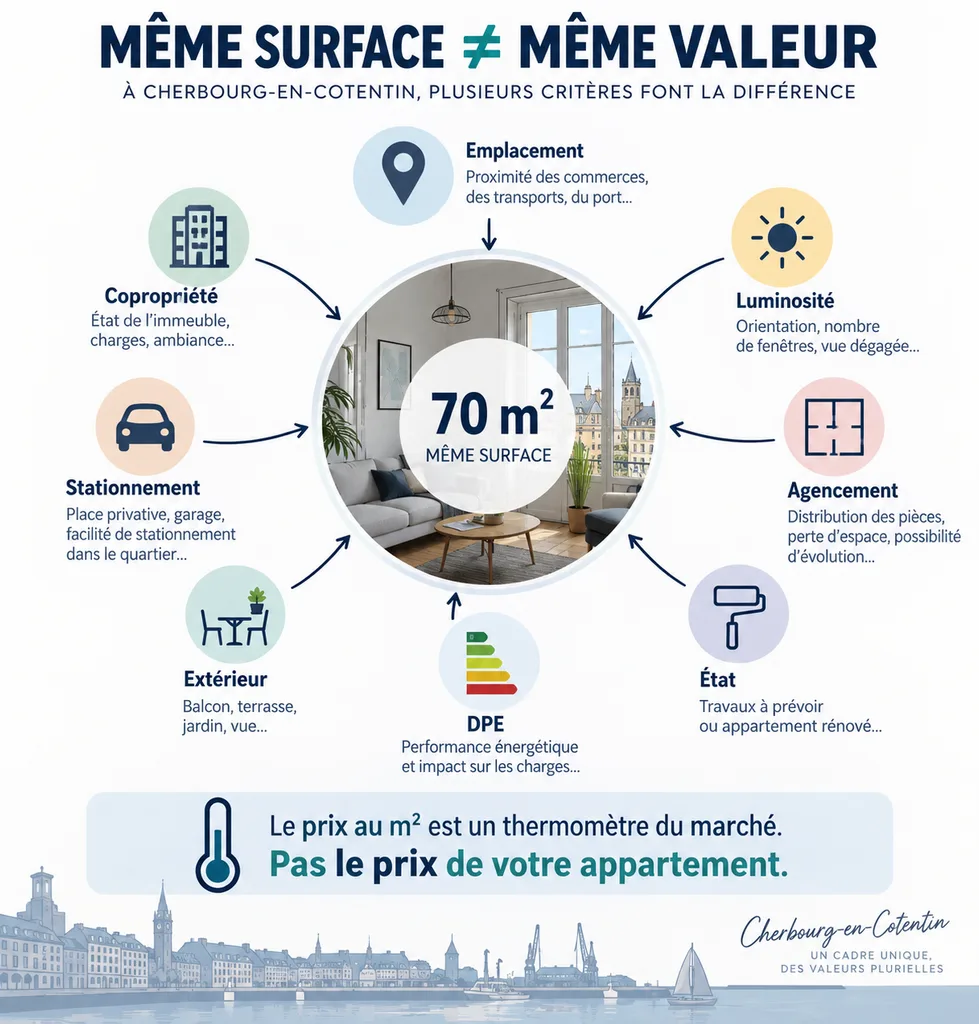 Critères qui influencent la valeur d'un appartement à Cherbourg-en-Cotentin