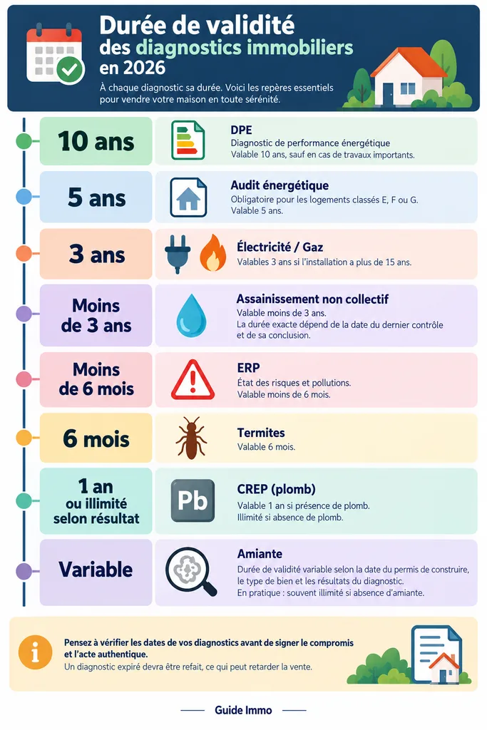 Durée de validité des principaux diagnostics nécessaires pour vendre en 2026