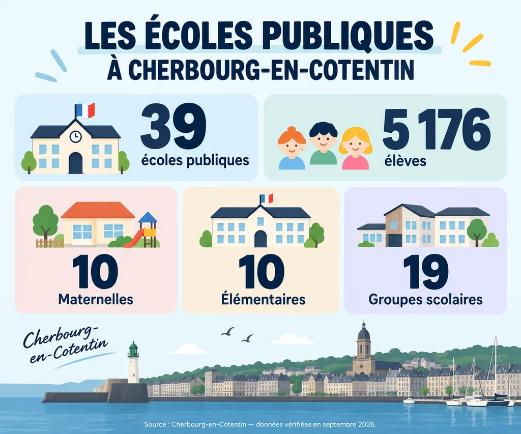 39 écoles publiques et 5 176 élèves à Cherbourg-en-Cotentin