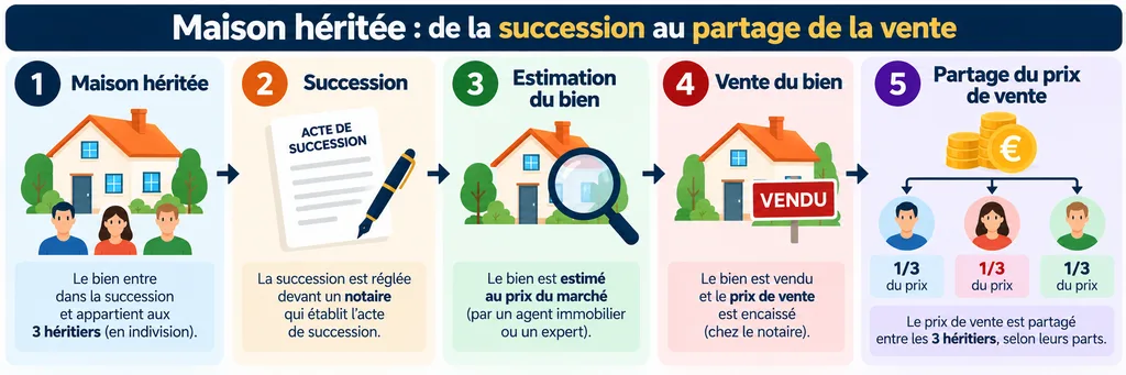 Vente d’une maison reçue en héritage et calcul de la plus-value après succession