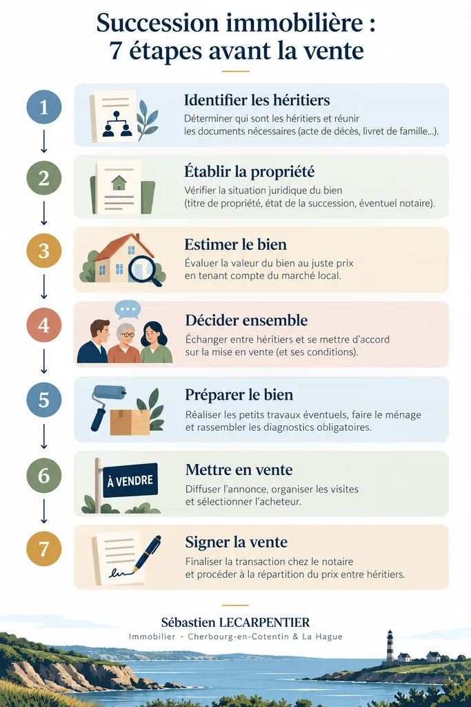 Étapes d'une succession immobilière avant la vente d'un bien