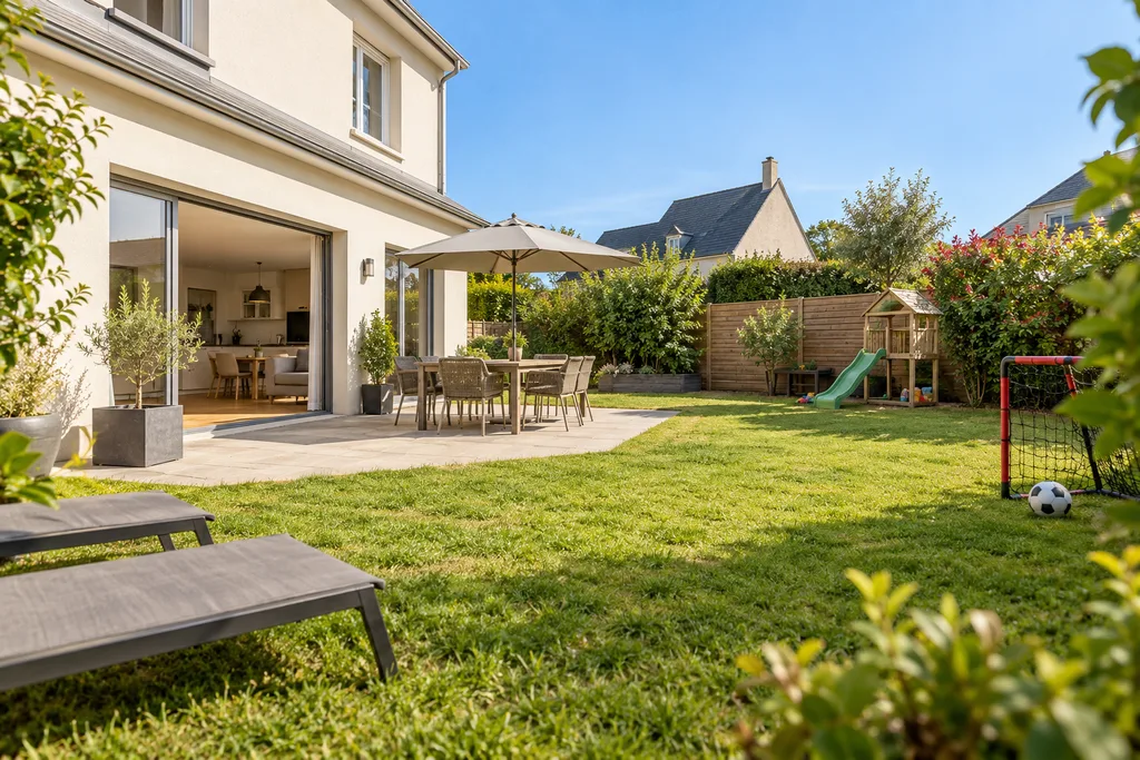 Jardin d’une maison familiale à Équeurdreville-Hainneville